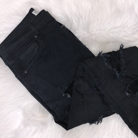 RARE TOPSHOP MOTO FISHNET JAIME JEANS - Picture 4 of 9